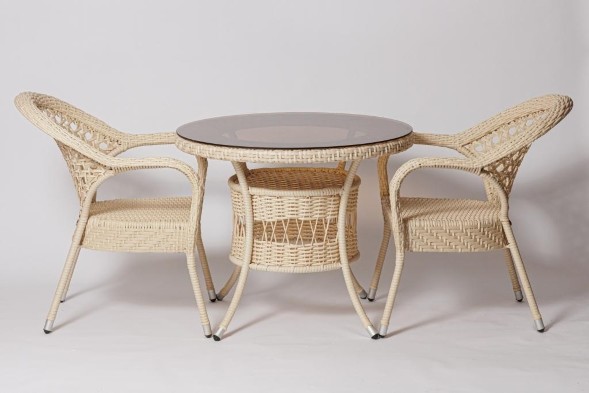 Стол для дачи  FM-2002 белый, диамерт 90 см