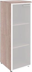 Шкаф колонка с стеклянной дверью в алюминиевой раме (L) и топом WMC 42.7(L) Дуб Сонома 432х432х1184 WAVE