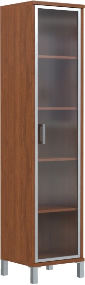 Шкаф-колонка высокая со стеклянной дверью в AL-рамке B 431.8 Орех Гарда 475х450х2054